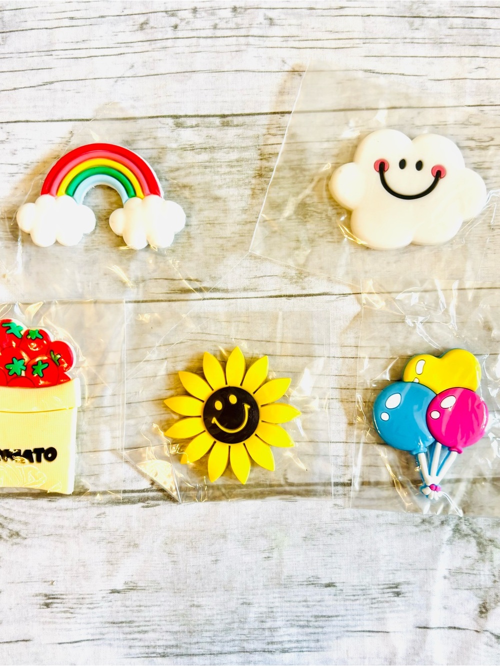 NWT Cute 3D Soft PVC Fridge Magnets Set (5-Pack) Kawaii Dopamine Kitchen